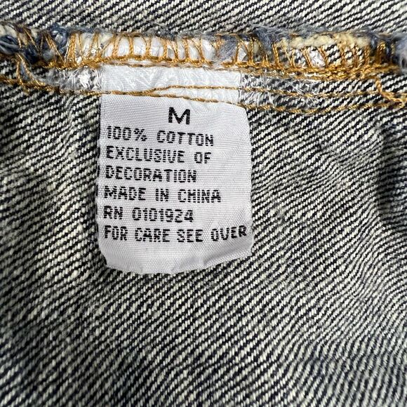 Fender Denim Jacket Women's M Rock & Roll Embroidered Blue Jean Cropped RARE - Picture 15 of 17